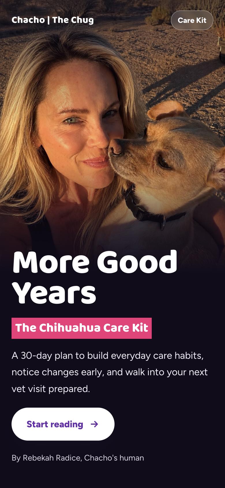 The More Good Years Care Kit cover on a phone